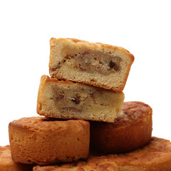 Mid-Autumn Festival moon cake on white background