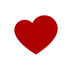red heart isolated on white background