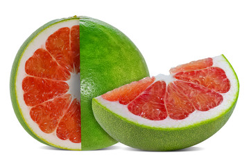 Pomelo or grapefriut isolated on white background