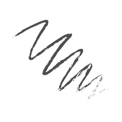 Beauty Makeup Artist logo template concept with black textured eye pencil drawing stroke. Vector cosmetics sample. Eyeliner smudge smear. Cosmetics vector stroke.