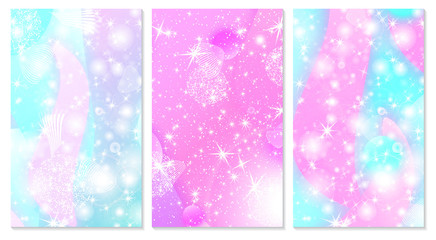 Fairy background. Unicorn pattern.