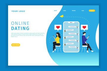 Online dating illustration landing page. Online dating illustration illustrations can be used for websites, landing pages, UI, mobile applications, posters, banners