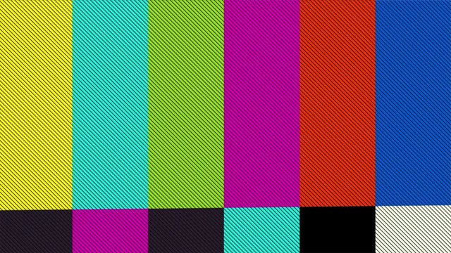 Distorted Television bars signal. Error on the test signal