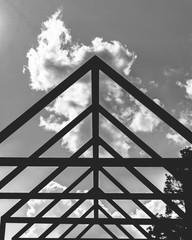 Metal structure with sky as background