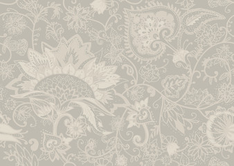 Paisley. Seamless Textile floral pattern with oriental paisley ornament.