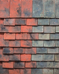 Different kinds of ceramic tiles for the roof in shop, color samples