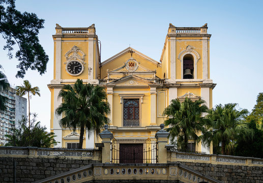 st lawrence old colonial catholic church landmark in macau china