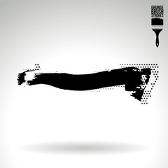 Black brush stroke and texture. Grunge vector abstract hand - painted element. Underline and border design.