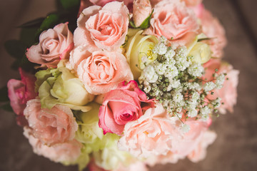 Bouquet of flowers roses bride wedding