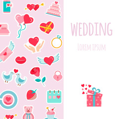 Wedding agency page template design in pink color.