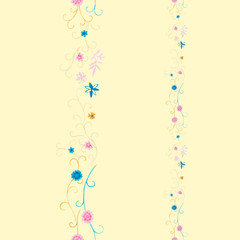 Vanilla color pattern. Wrapping gift paper flower decoration. Hand painted gouache elegant leaves and twigs. Elegance Middle Ages floral ornament. Floral seamless pattern for Mediterranean decor