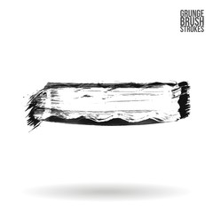 Grey brush stroke and texture. Grunge vector abstract hand - painted element. Underline and border design.