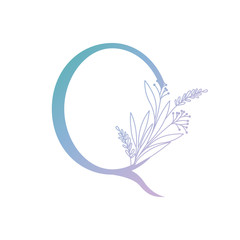 Obraz premium letter of the alphabet with leaves