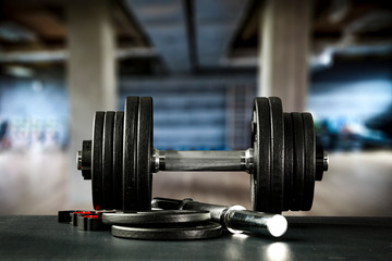 Fototapeta premium Gym interior and free space for your decoration. 