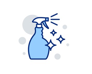 Obraz na płótnie Canvas Cleaning spray line icon. Washing liquid or Cleanser symbol. Housekeeping equipment sign. Linear design sign. Colorful washing Cleanser icon. Vector