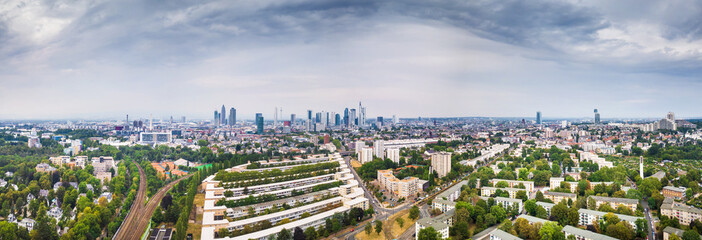 suburb of frankfurt - rented apartments and skyscrapers