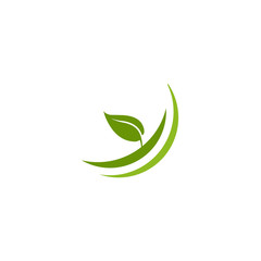 Green leaf icon logo design vector template