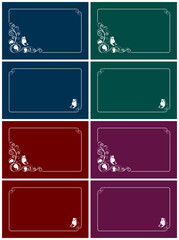 Greeting cards with floral design and butterfly. Horizontal template