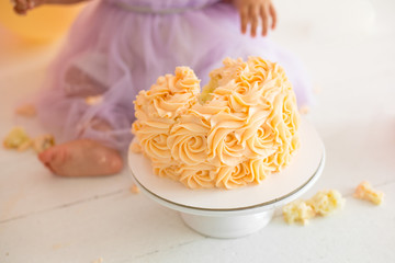birthday cake with orange cream