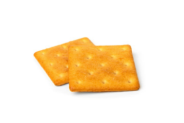Cracker cookies isolated on white background.