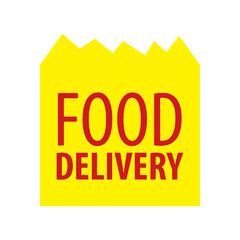 Good Food logo design template. Vector color hand like illustration background. Graphic fork icon symbol for cafe, restaurant, cooking business. Modern linear catering label, emblem, badge in circle