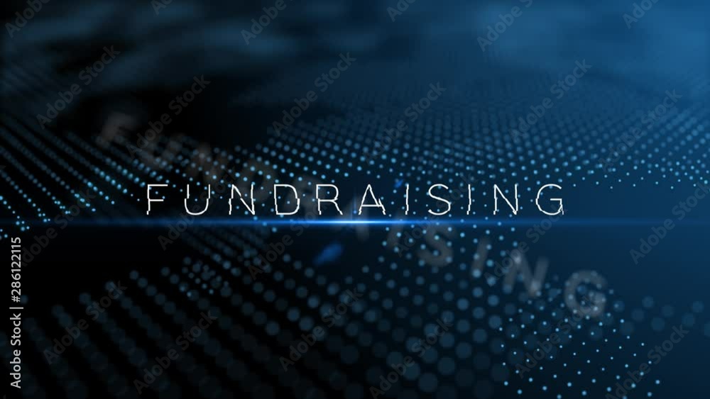 Wall mural fundraising modern intro text 3d animation with lens flare and depth of field focus blur