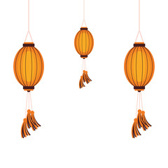 oriental chinese lanterns decoration cartoon