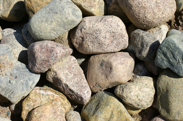 Mountain of stones, top view.