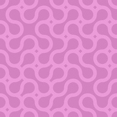 Modernes nahtloses geometrisches Muster mit kreativen Formen. Endloser violetter Hintergrund. Helle, stilvolle Textur
