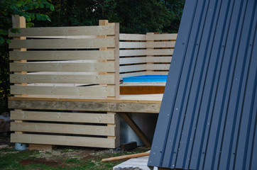 Naklejka premium wood processing outdoors