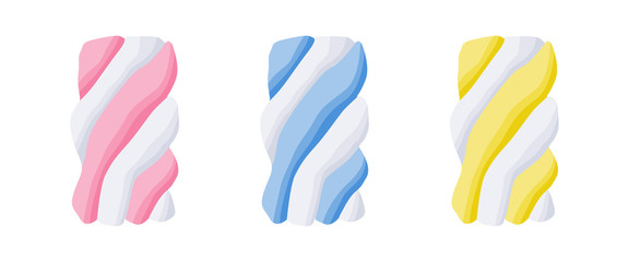 Marshmallows set isolated vector illustration