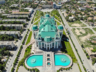 Astrakhan State Opera and Ballet Theater. View from above. Russia.