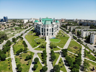 Obraz premium Astrakhan State Opera and Ballet Theater. View from above. Russia.