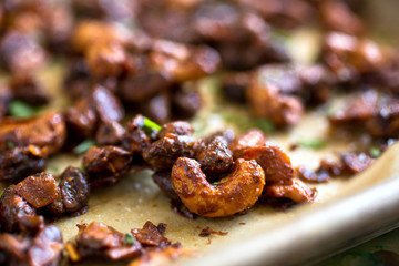 Close up of tamarind spiced mixed nuts