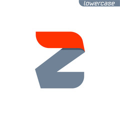 Z letter logo with fast speed red flag line.