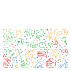 Cleaning services company vector pattern