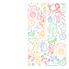 Cleaning services company vector pattern