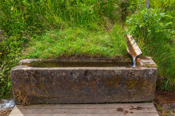 Water spring with fresh cold water from the ground
