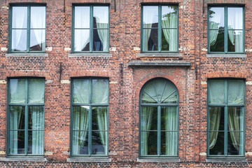 Brick house on the Djiver Canals in Bruges, Belgium