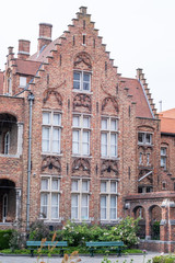 Fototapeta na wymiar Building made up of bricks dating from the medieval times in Bruges, Belgium
