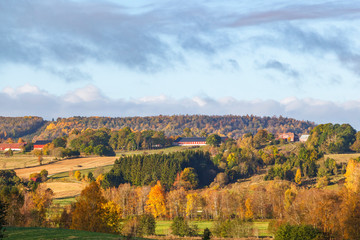 Obraz premium Rural landscape view at autumn