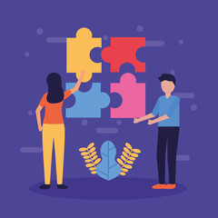 people teamwork flat design image