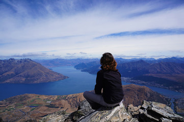 Fototapeta premium Beautiful view on lake Wanaka from Remarkables mountains in New Zealand