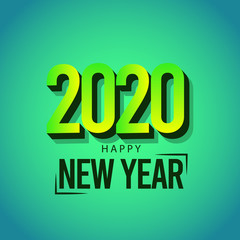 Happy New Year 2020 Logo Vector Template Design Illustration