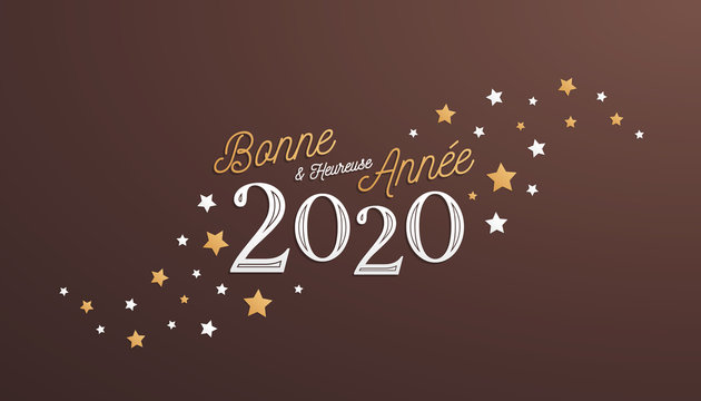 Bonne et Heureuse Année 2020, carte de voeux