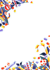 Halloween candy sweet watercolor hand painting for decoration on halloween festival.