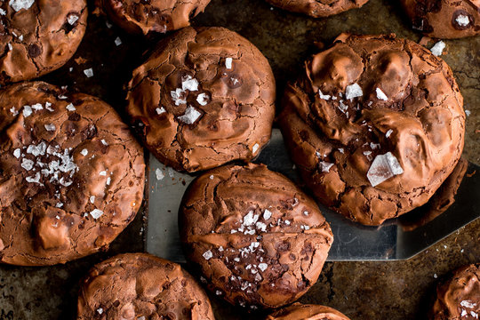 Close up of flourless cocoa cookies