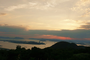 瀬戸内海の夕暮