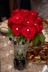 Brides Flowers, wedding bouquet of red  roses