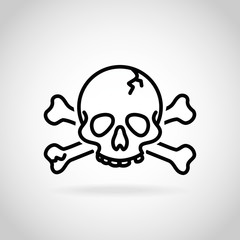 Skull, jolly roger, poison, piracy sign, danger sign, icon vector